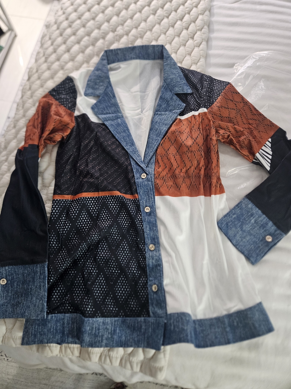 NWT Colorblock Lightweight Jacket - Blue, Black & Rust